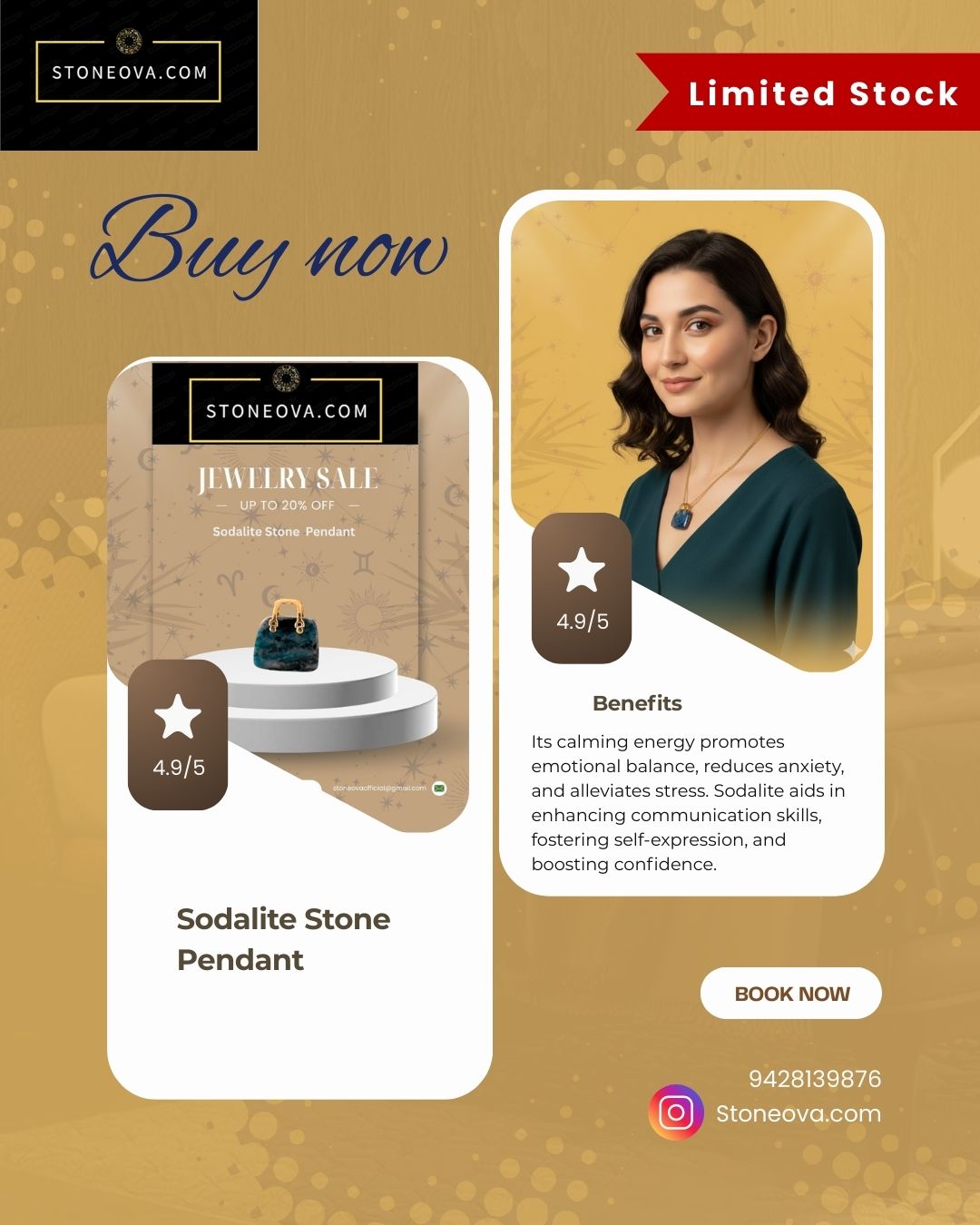 ⚛️⚛️⚛️Natural Crystal Stone - Sodalite Stone HandBags Pendants ⚛️⚛️