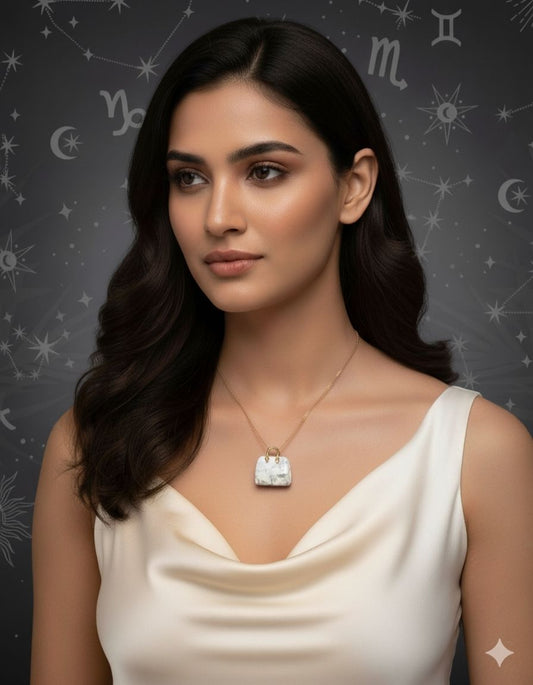 ⚛️⚛️⚛️Natural Crystal Stone - Howlite Stone HandBags Pendants ⚛️⚛️