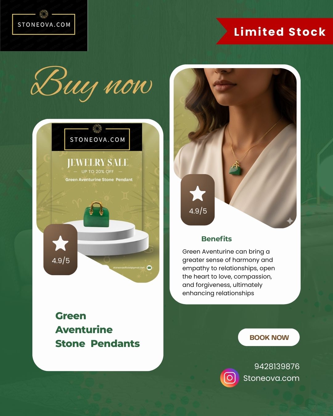 ⚛️⚛️⚛️Natural Crystal Stone - Green Aventurine Stone HandBags Pendants ⚛️⚛️