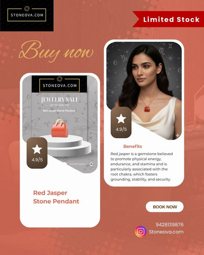 ⚛️⚛️⚛️Natural Crystal Stone - Red Jasper Stone  HandBags Pendants ⚛️⚛️