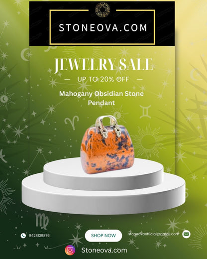 ⚛️⚛️⚛️Natural Crystal Stone - Mahogany Obsidian Stone HandBags Pendants ⚛️⚛️