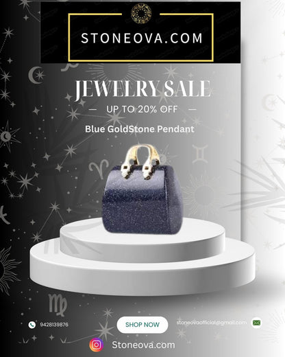 ⚛️⚛️⚛️Natural Crystal Stone - Blue Gold Stone HandBags Pendants ⚛️⚛️