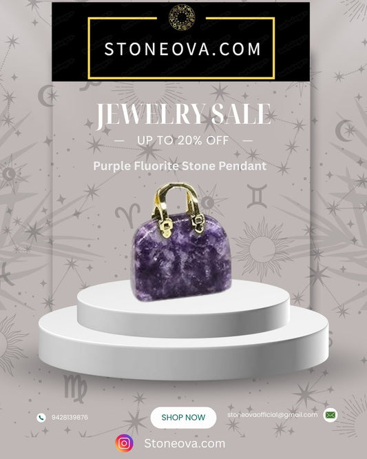 ⚛️⚛️⚛️Natural Crystal Stone - Purple Fluorite Stone HandBags Pendants ⚛️⚛️