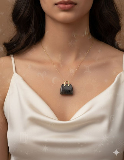 ⚛️⚛️⚛️Natural Crystal Stone - Smoky Quartz Stone HandBags Pendants ⚛️⚛️