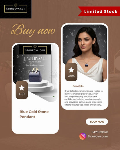 ⚛️⚛️⚛️Natural Crystal Stone - Blue Gold Stone HandBags Pendants ⚛️⚛️