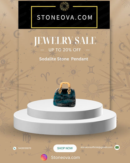 ⚛️⚛️⚛️Natural Crystal Stone - Sodalite Stone HandBags Pendants ⚛️⚛️