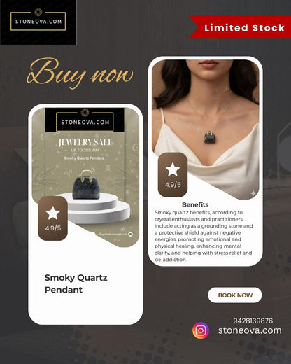 ⚛️⚛️⚛️Natural Crystal Stone - Smoky Quartz Stone HandBags Pendants ⚛️⚛️