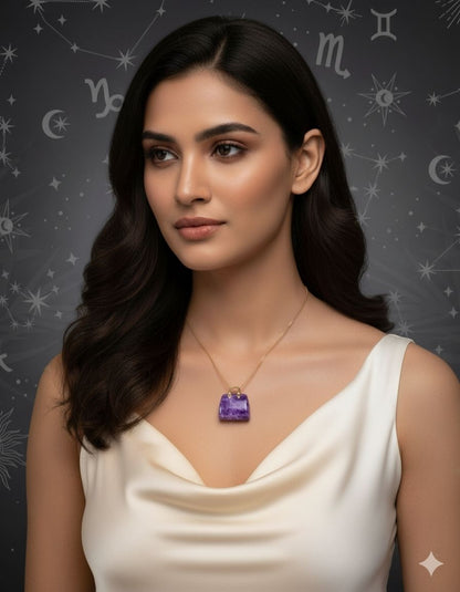 ⚛️⚛️⚛️Natural Crystal Stone - Purple Fluorite Stone HandBags Pendants ⚛️⚛️