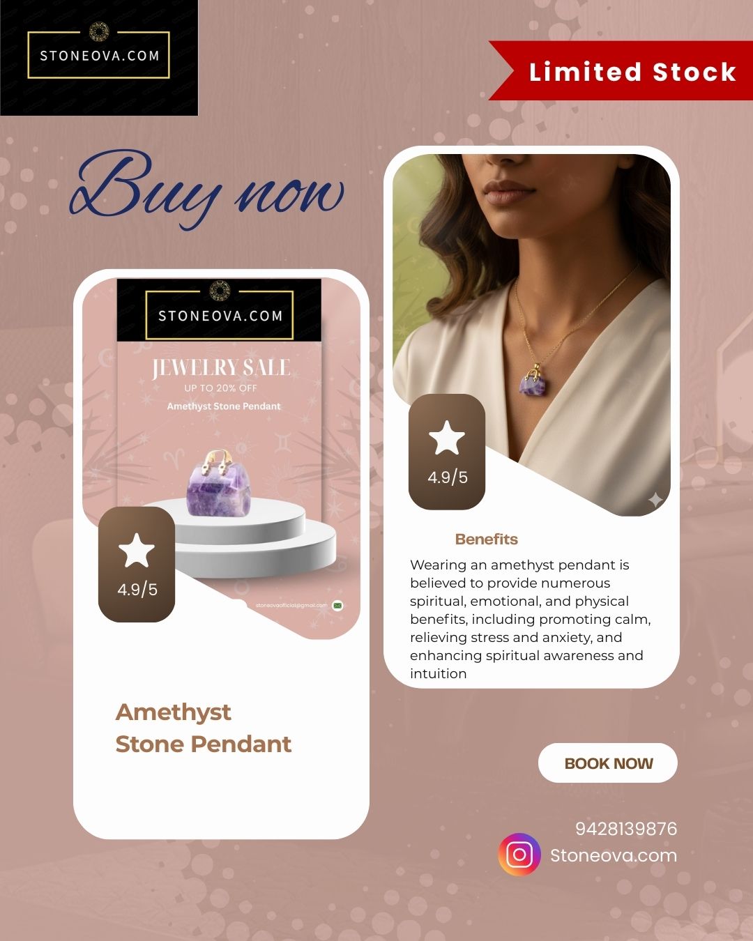 ⚛️⚛️⚛️Natural Crystal Stone - Amethyst Stone HandBags Pendants ⚛️⚛️