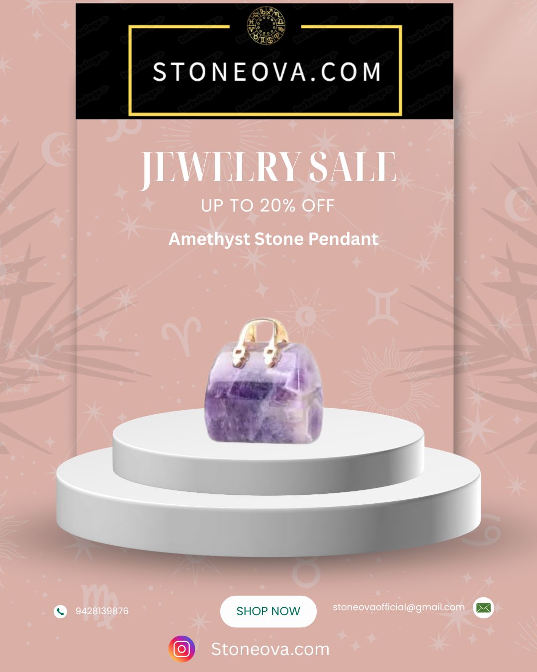 ⚛️⚛️⚛️Natural Crystal Stone - Amethyst Stone HandBags Pendants ⚛️⚛️