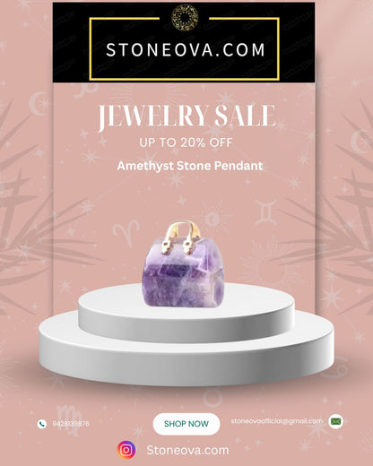 ⚛️⚛️⚛️Natural Crystal Stone - Amethyst Stone HandBags Pendants ⚛️⚛️