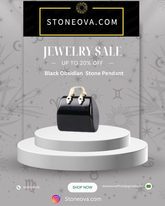 ⚛️⚛️⚛️Natural Crystal Stone - Black Obsidian  Stone HandBags Pendants ⚛️⚛️