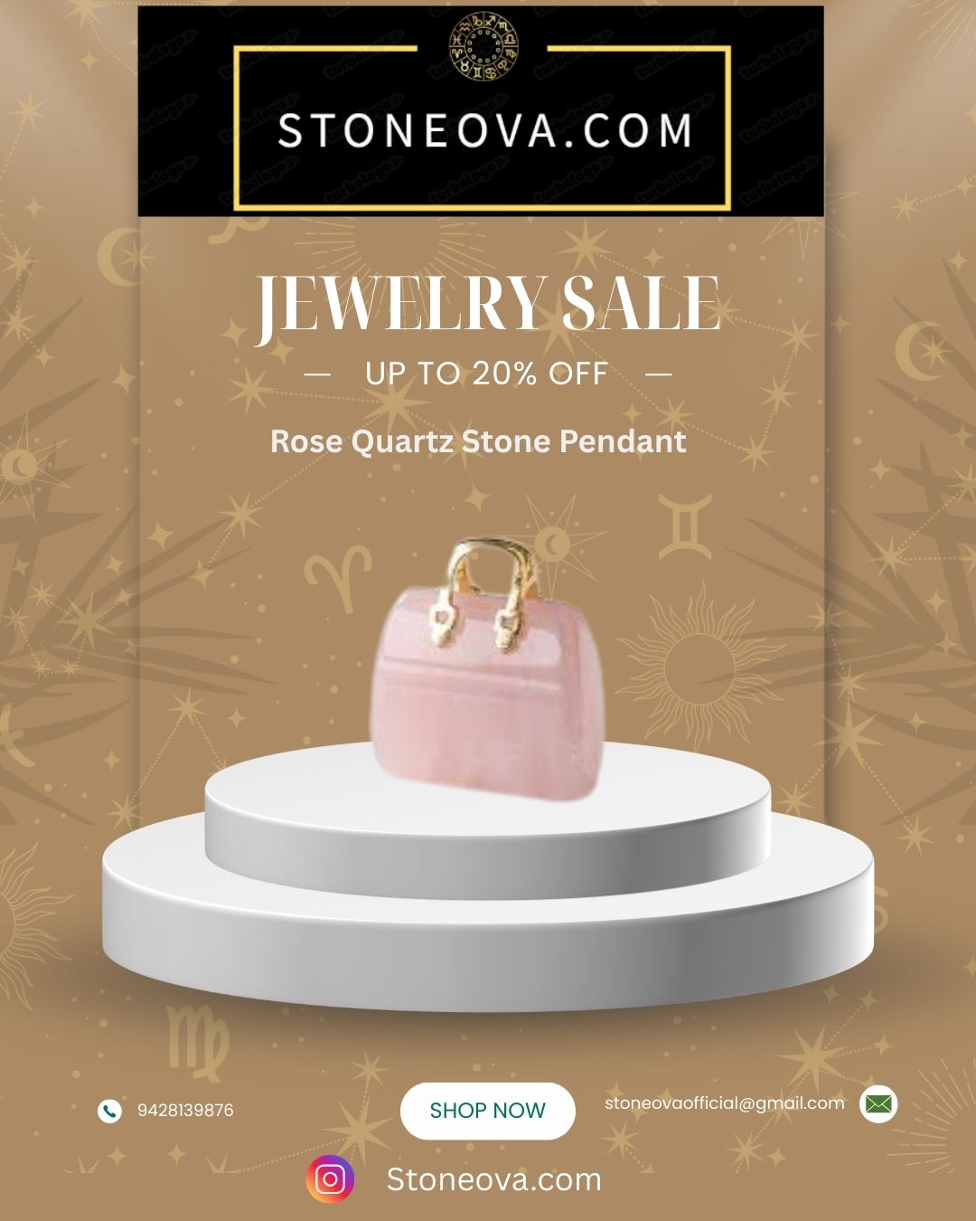 ⚛️⚛️⚛️Natural Crystal Stone - Rose Quartz Stone HandBags Pendants ⚛️⚛️