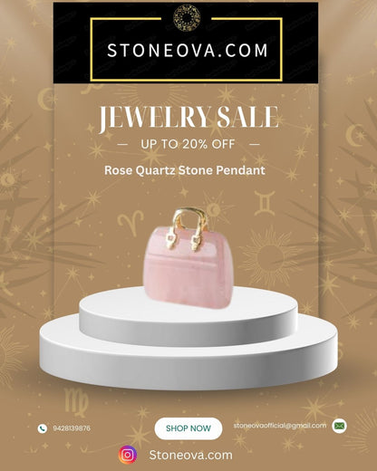 ⚛️⚛️⚛️Natural Crystal Stone - Rose Quartz Stone HandBags Pendants ⚛️⚛️