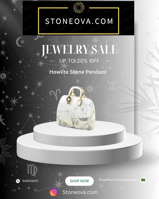 ⚛️⚛️⚛️Natural Crystal Stone - Howlite Stone HandBags Pendants ⚛️⚛️