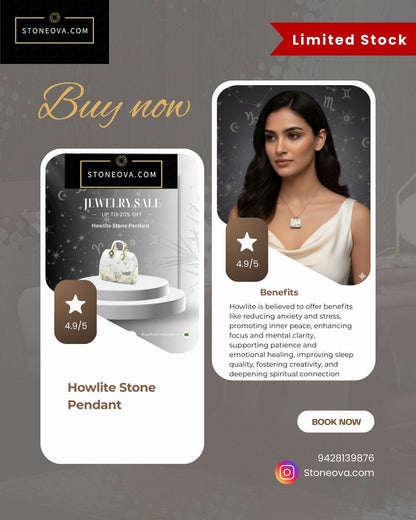 ⚛️⚛️⚛️Natural Crystal Stone - Howlite Stone HandBags Pendants ⚛️⚛️