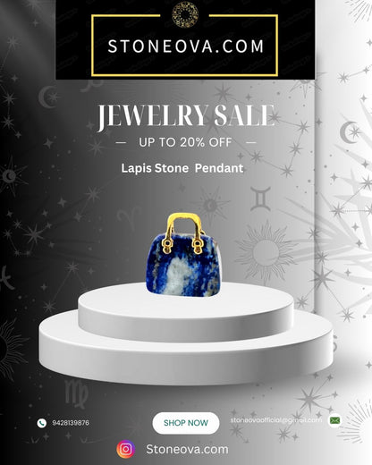 ⚛️⚛️⚛️Natural Crystal Stone -Lapis Stone  HandBags Pendants ⚛️⚛️